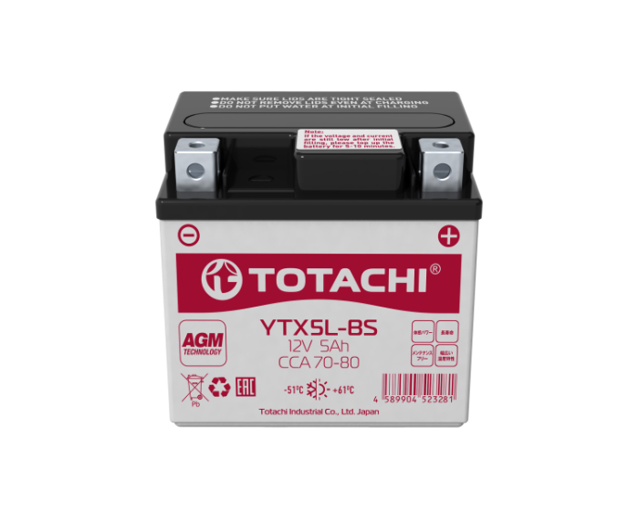 Купить мото аккумулятор в Воронеже Totachi Moto YTX5L-BS 5 А/ч