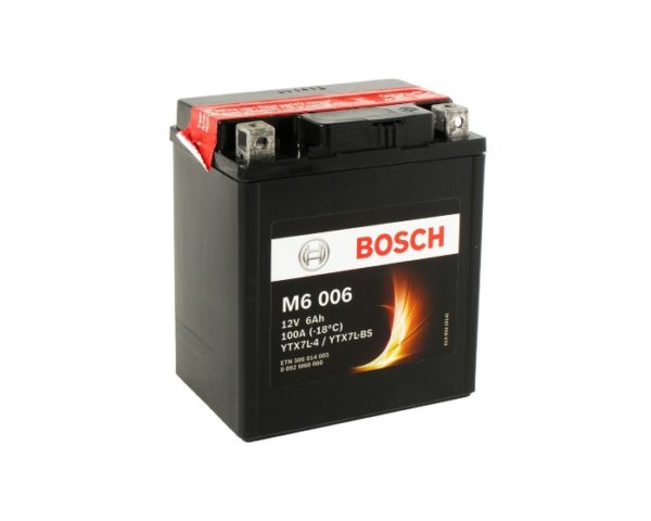 Мото аккумулятор купить в Воронеже Bosch M6 006 YTX7L-BS AGM 6 А/ч о.п.