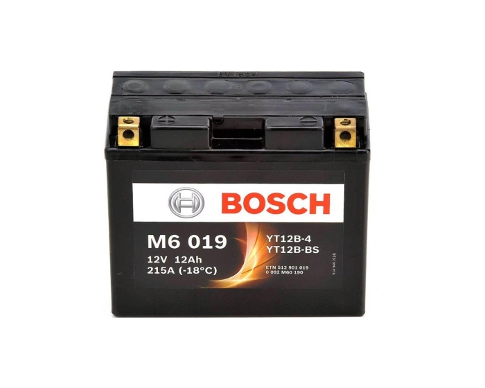 Мото аккумулятор Bosch M6 019 YT12B-BS AGM 12 А/ч в Воронеже