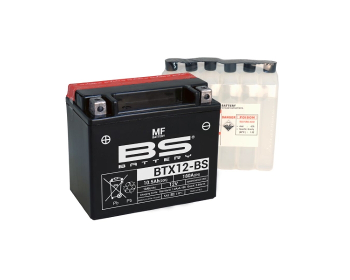 BS Battery BTX12-BS (YTX12-BS) аналог вспомогательного аккумулятора Volvo в Воронеже в наличии купить