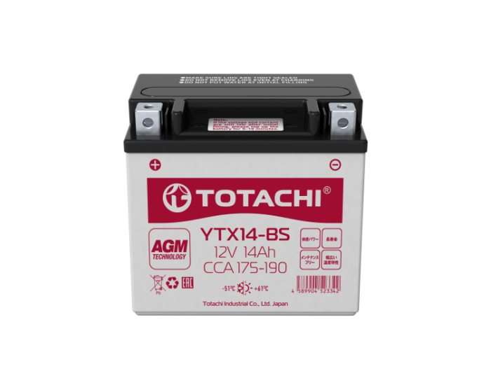 Мото аккумулятор Totachi Moto AGM YTX14-BS 14 А/ч в Воронеже купить в наличии