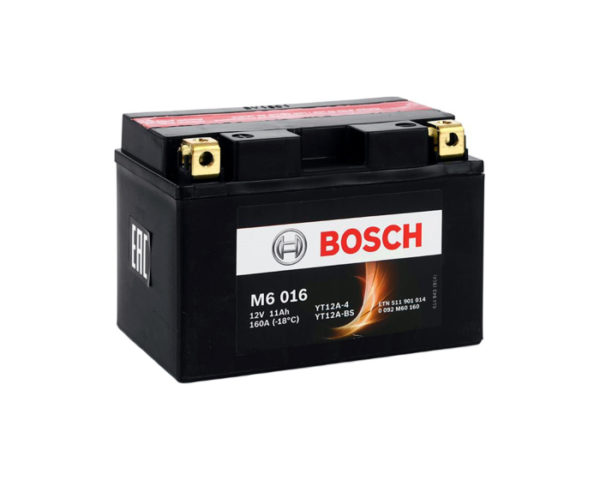 Мото аккумулятор Bosch M6 016 YT12A-BS AGM 11 А/ч в Воронеже купить